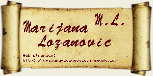 Marijana Lozanović vizit kartica